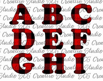 Sublimation designs downloads - Buffalo plaid - plaid - letters - font - All upper and lower Case, clipart - buffalo graphic design