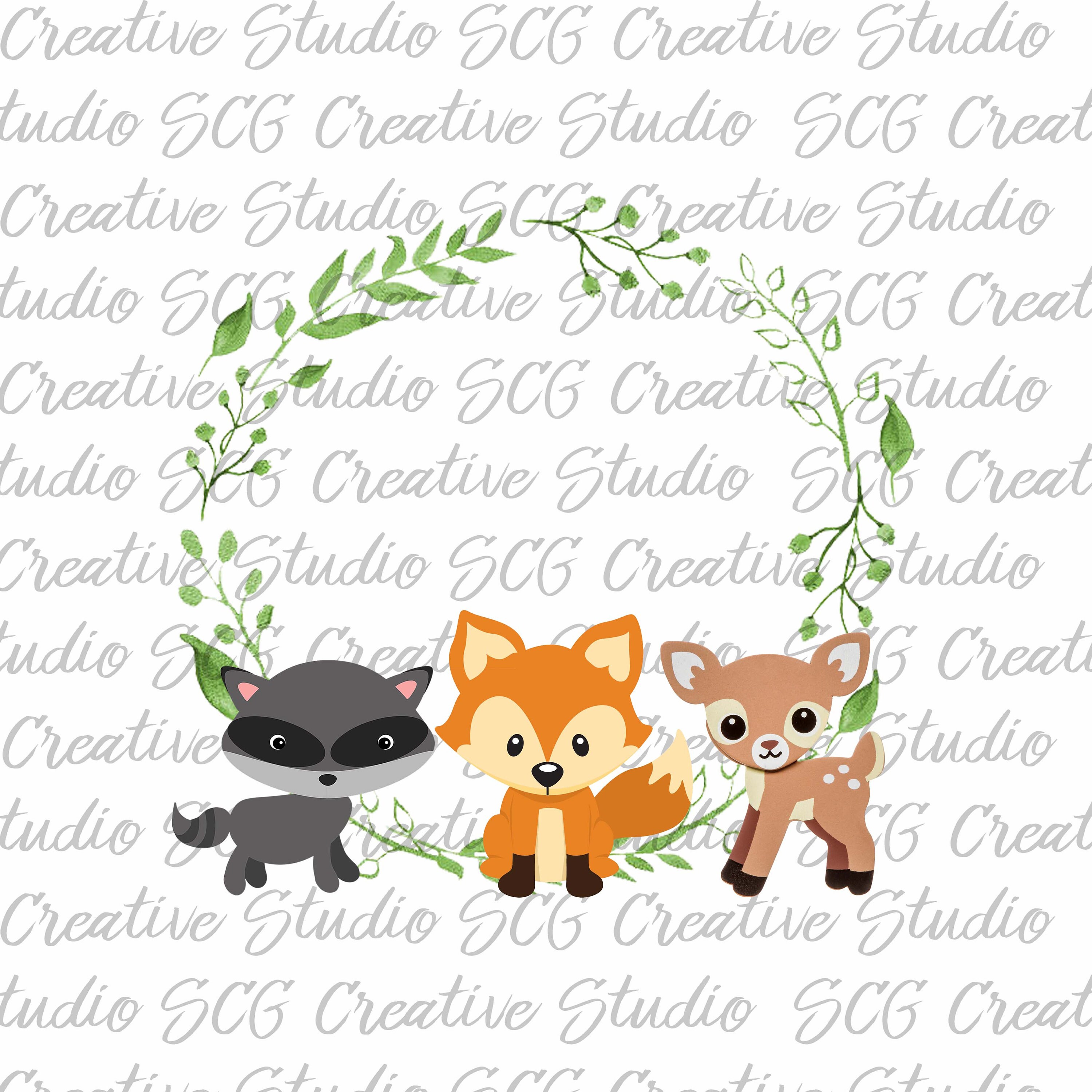 Woodland Animals Sublimation Digital Monogram Border - Etsy Woodland Animals Sublimation Digital Monogram Border - Etsy