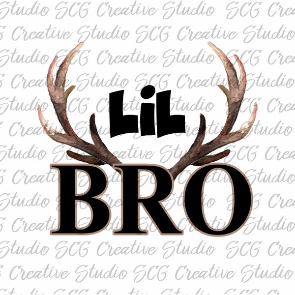 Little Brother sublimation designs downloads - Antler - deer - lil bro - digital design, sublimation design - Big Bro - download - png