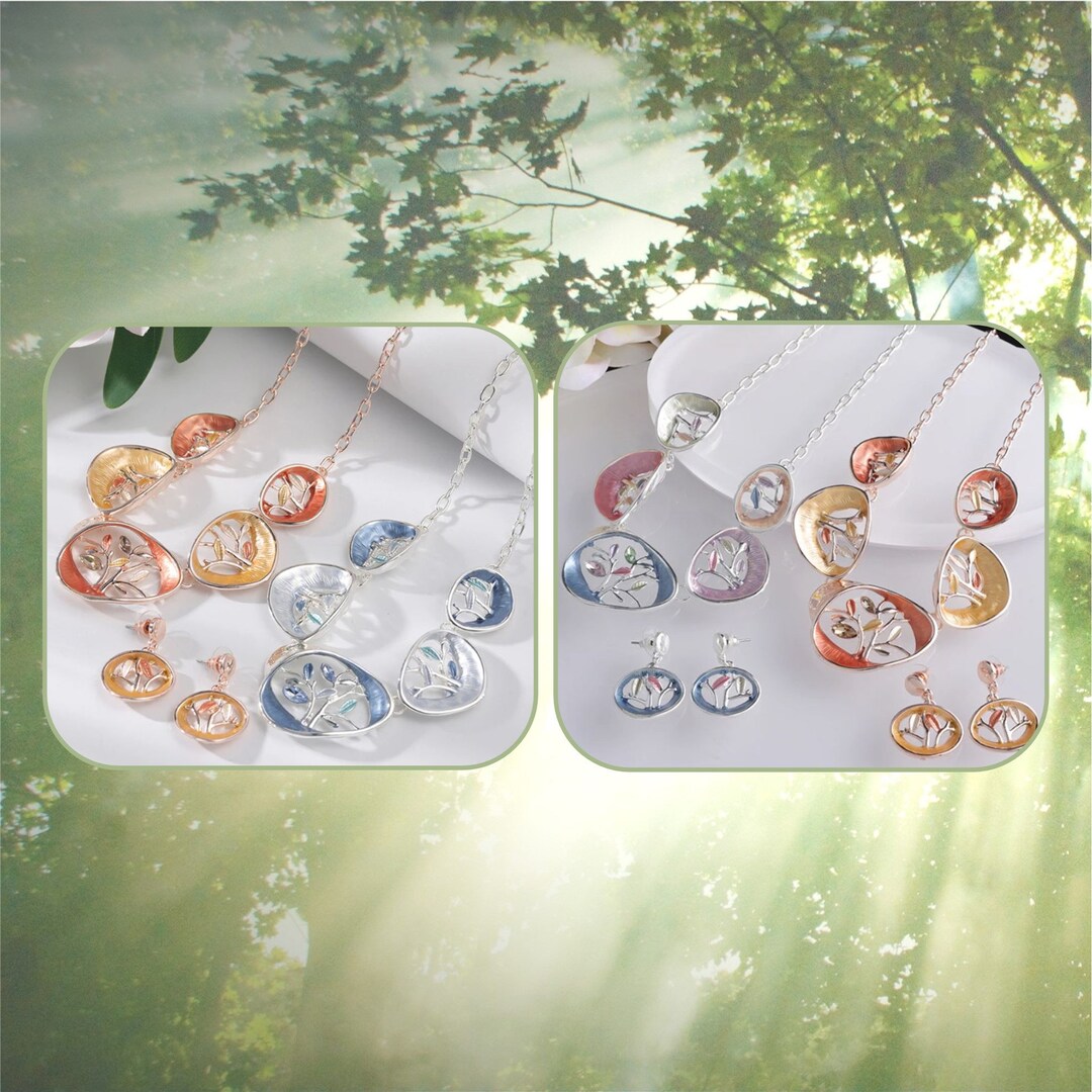 AFTER CHRISTMAS CLEARANCE Sale 3 Piece Set earth, Sky, and Water Necklace and Earrings