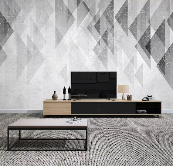 Geometric Wallpaper Trigon Wall Mural Modern Home Decor Architecture Office Wall Decor Living Room Bedroom Entryway