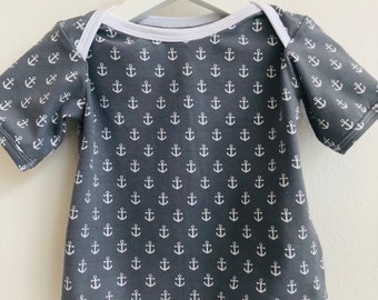 Short-sleeved shirt anchor gray, baby shirt, shirt for children, maritime, summer shirt, T-shirt for babies