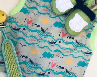 Shirt / Sleeveless, top for children, top for babies, summer shirt, Sealife