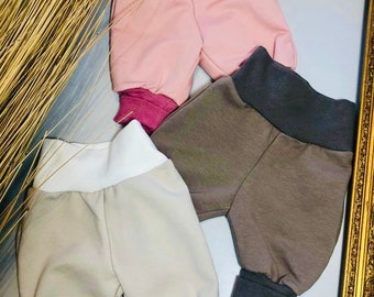 Cuddly soft pants made of plain cotton sweat, color of your choice, baby pants, crawling pants