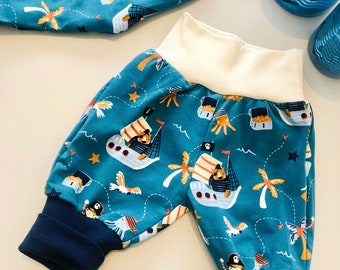 Bloomers pirate blue, baby pants, children's pants, cotton pants