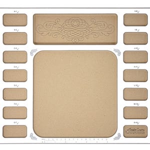 Acclaim Crafts Seed Beaders Dream Board, 13"x15"x3/4" wood with (14) 1/4" pockets, a 1/2" deep tool pocket, and a workspace.