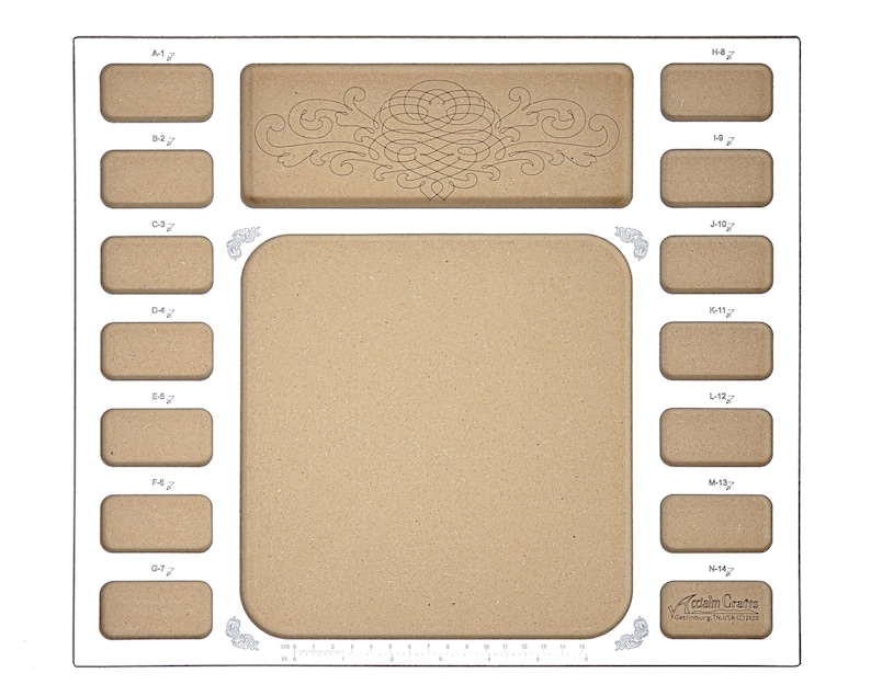Acclaim Crafts Seed Beaders Dream Board, 13"x15"x3/4" wood with (14) 1/4" pockets, a 1/2" deep tool pocket, and a workspace.