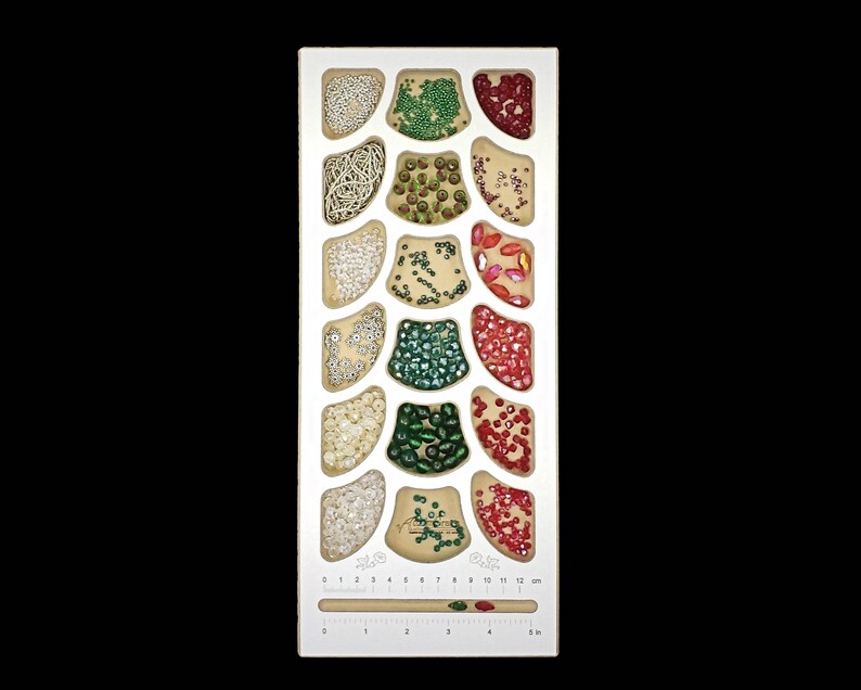 Acclaim Crafts Bead Stringers Pocket Board with a clean white top, 18 1/2" deep rounded pockets, and a handy measuring groove.