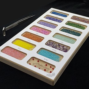 Custom Bead Organizer With Lid for Bead Embroidery, Seed Bead