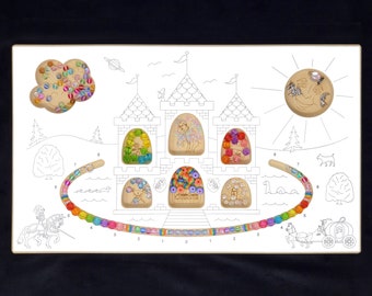 Child’s Beading Board for Teaching Children how to Make Beaded Jewelry by Acclaim Crafts. WOOD! #40005