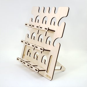 The VersaThingy™ Jewelry Display Stand by Acclaim Crafts in Wood! The most versatile way to display DOZENS of pieces! #40051