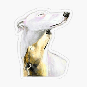Greyhound Love Sighthound Canine Dog Art  Transparent Sticker 2.4x3 Inch