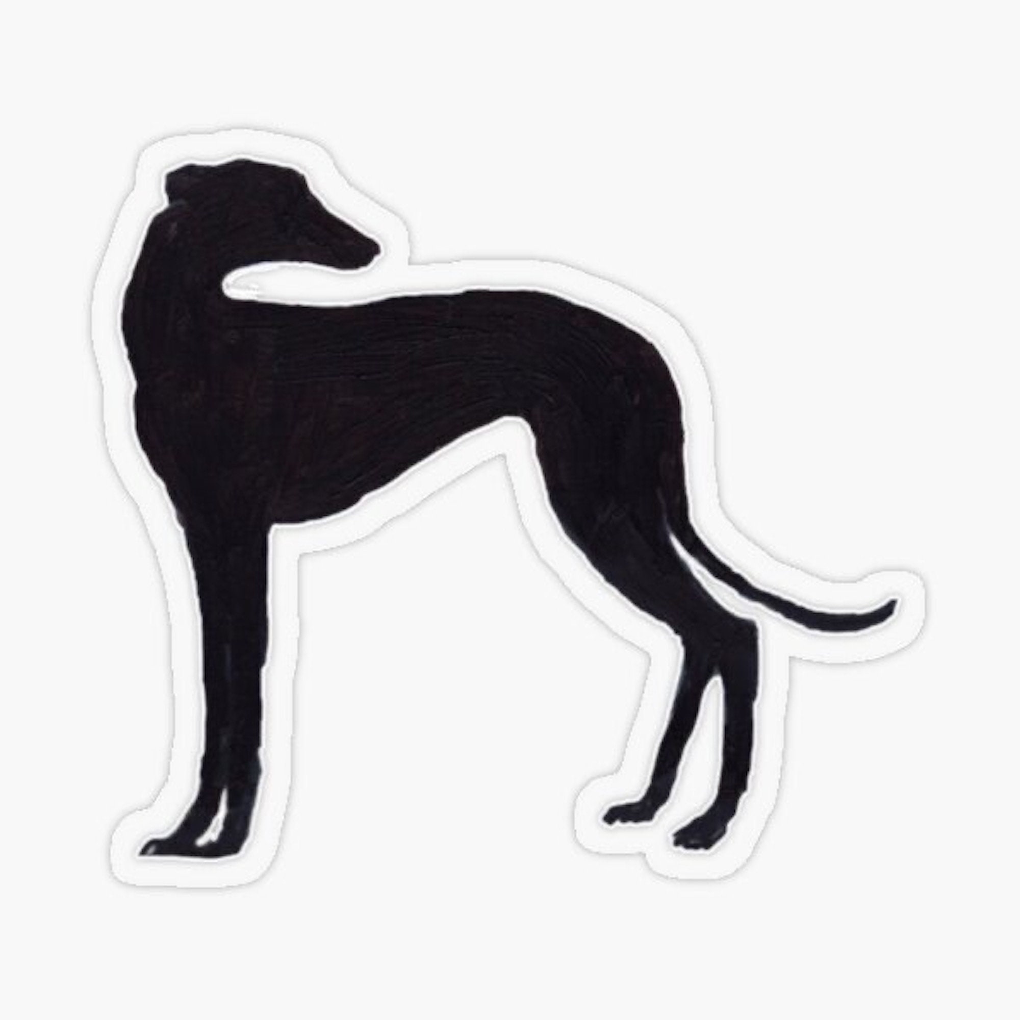 Greyhound Black Sillouette Canine Sighthound Dog Art Transparent Sticker 3.3x3