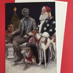 Gettysburg Greyhounds Christmas Card I Dog Art Greeting Card