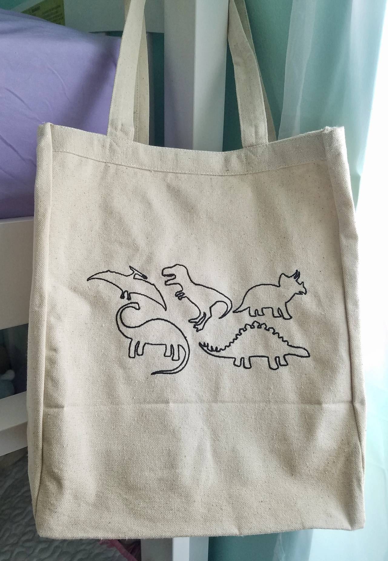 dinosaur tote bag