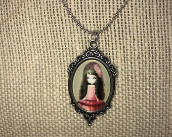 Silver-Tone Doll Lover Necklace and Pendant