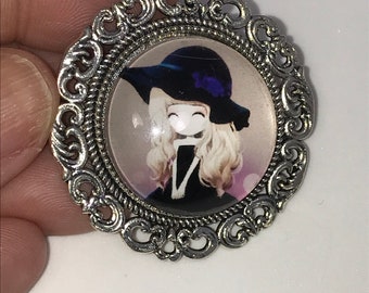 Silver-Tone Resin Doll Pin Lapel Pin Ornamentation