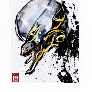 Impresión de fan art: Impresión en tinta de Pokémon Umbreon