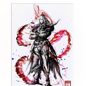 A4 Print - Final Fantasy XIV Estinien Endwalker Dragoon Ink Fanart