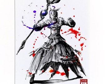 Impresión A4 - Final Fantasy XIV Y'shtola Endwalker Mage Ink Fanart