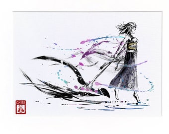 Fanart Print - Final Fantasy X Yuna Ink Fan art
