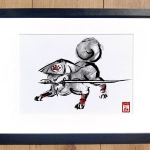 Fanart Print - Kageroumaru Samurai Ninja Dog Genshin Impact Print