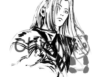 A4 Print - Final Fantasy VII Sephiroth Ink Fanart