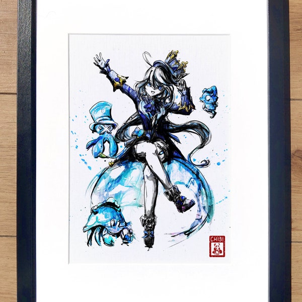 Impression de fan art - Impression d'impact Furina Genshin