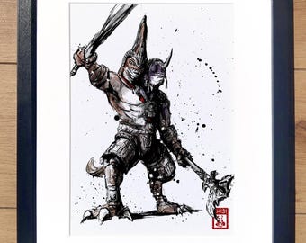 Impresión A4 - Final Fantasy XIV Bakool Ja Ja Ink Fanart