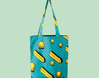 African print | wax fabric | Totebag ‘Shadow’ | lined with canvas | optional matching clutch/keyfob | unique and handmade