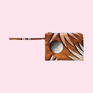 Clutch ‘Palm’ lined with solid canvas  | African wax fabric | organiser | unique and handmade