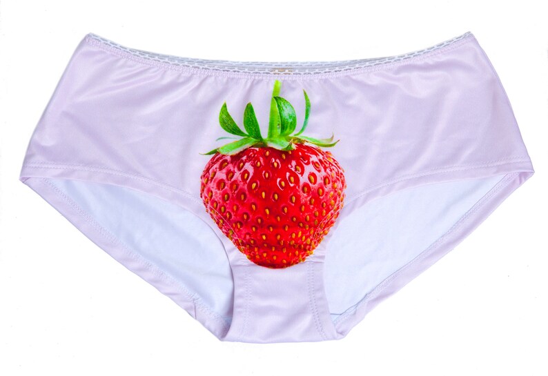 Strawberry print panties by AdrenalinArt gift ready Etsy