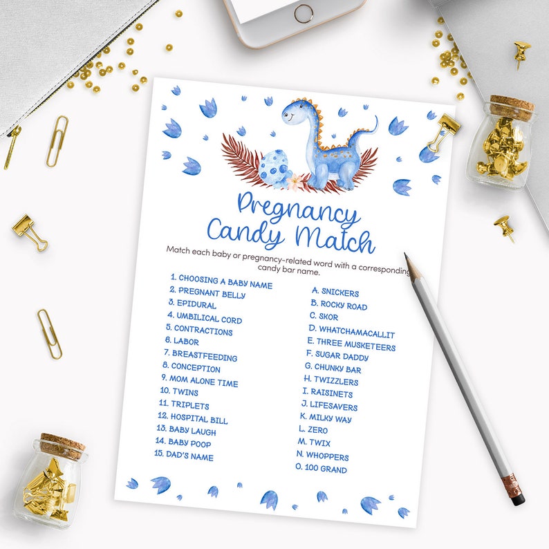 8 games in 1 blue baby shower printable dino games boy