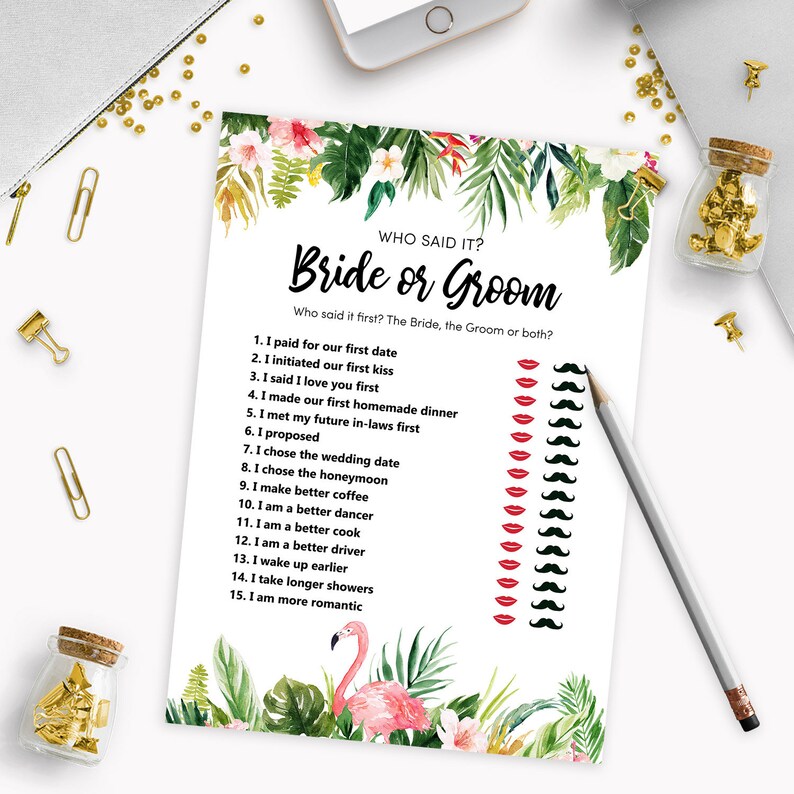 Bridal Shower Games Bundle Printable 8in1 Floral Wedding Etsy