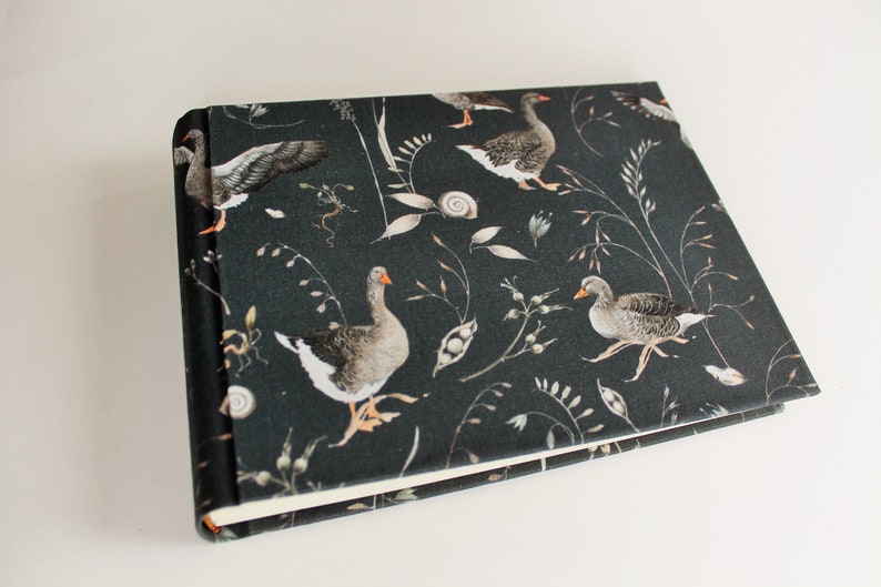 Geese Goose Gray Geese Photo Album Album Photobook Fabric Album Nature Animals Children Nature 21x16 Waldorf Drescher image 2