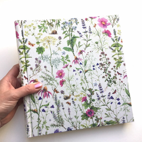 Album photo prairie fleurie livre photo album en tissu album de fleurs fleur nature 25 x 24 cm