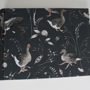 Geese Goose Gray Geese Photo Album Album Photobook Fabric Album Nature Animals Children Nature 21x16 Waldorf Drescher image 1