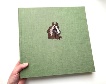 Fotoalbum Pferd Kinderalbum Horse Leinen Photobook Handmade Kinderalbum Album für Kinder