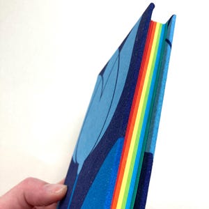 handmade notebook diary journal notebook sketchbook travel diary colorful flower blue flower blue colorful pages