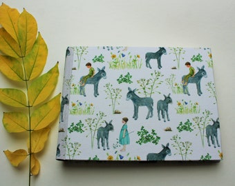 Donkey photo album children's album fabric album donkey children nature 21x16 Waldorf photo book animals favorite donkey Daniela Drescher album fabric