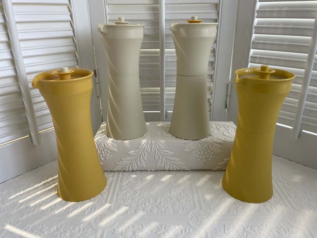 Tupperware Condiment Containers/ Replacement/ Gold/ Yellow/ off White ...