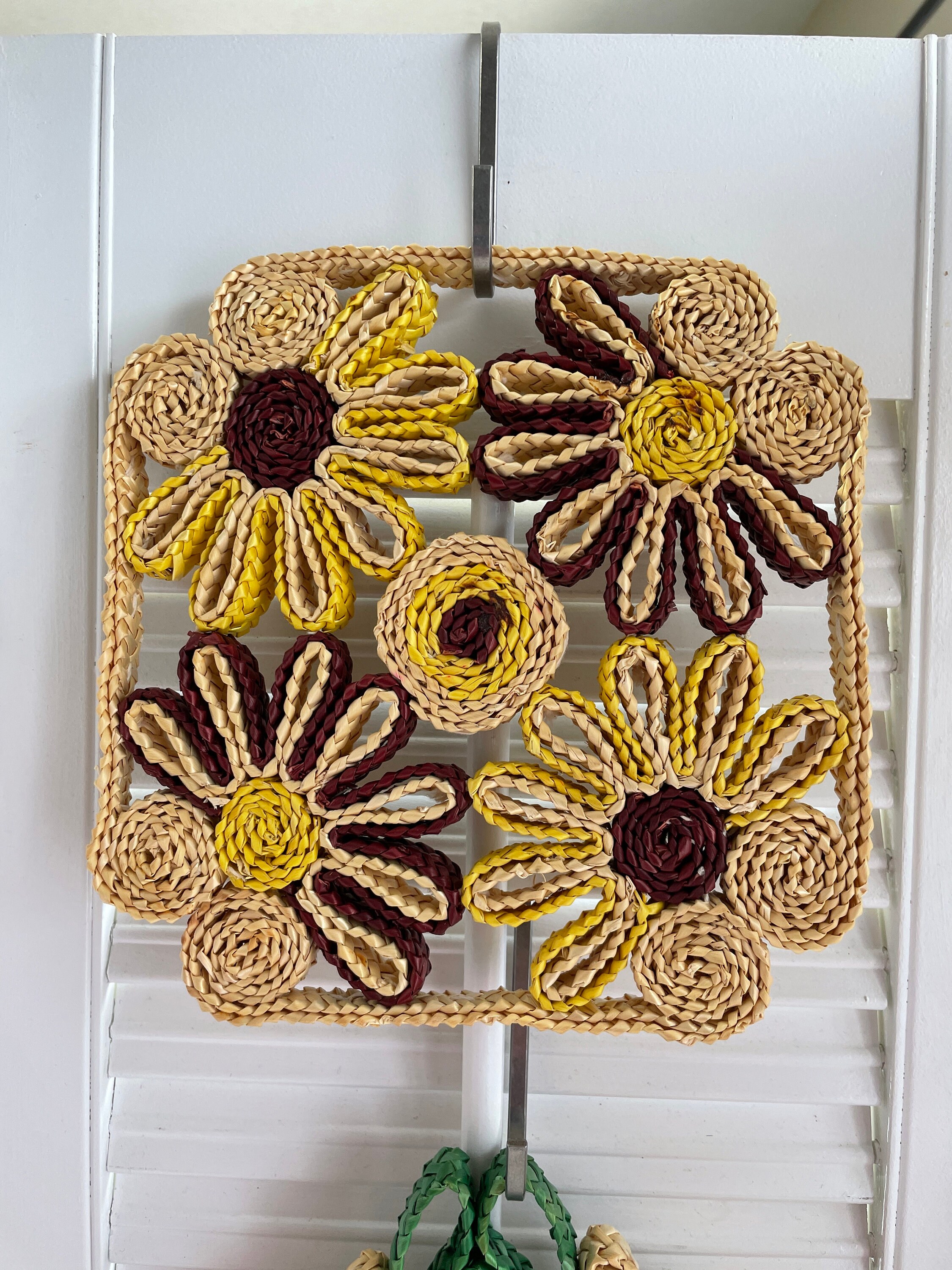 Vintage Wicker Boho Straw Trivet/ Wall Art/ Set of Three - Etsy