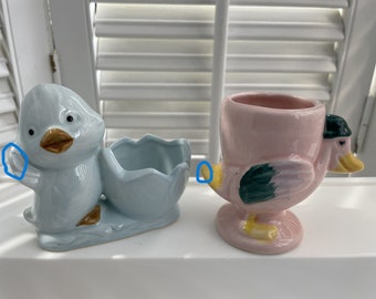 Egg Cups Vintage/ Bunny/ Made In Korea/ England/ Tupperware/ Germany