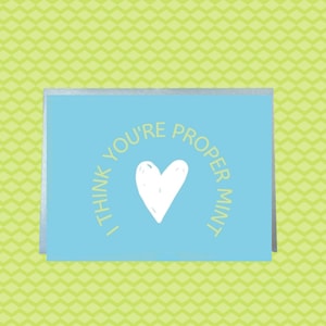 Penso che tu sia una vera menta, Geordie Card, Greeting Card, Funny Card, Birthday Card for Mum, Dad, Blank Inside, Geordie Sayings, speech bubble