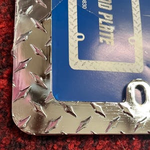 DIAMOND PLATE Chrome  License Plate FRAME- Stainless Steel