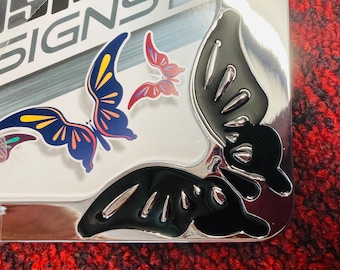 Classy BUTTERFLIES Butterfly METAL License Plate FRAME