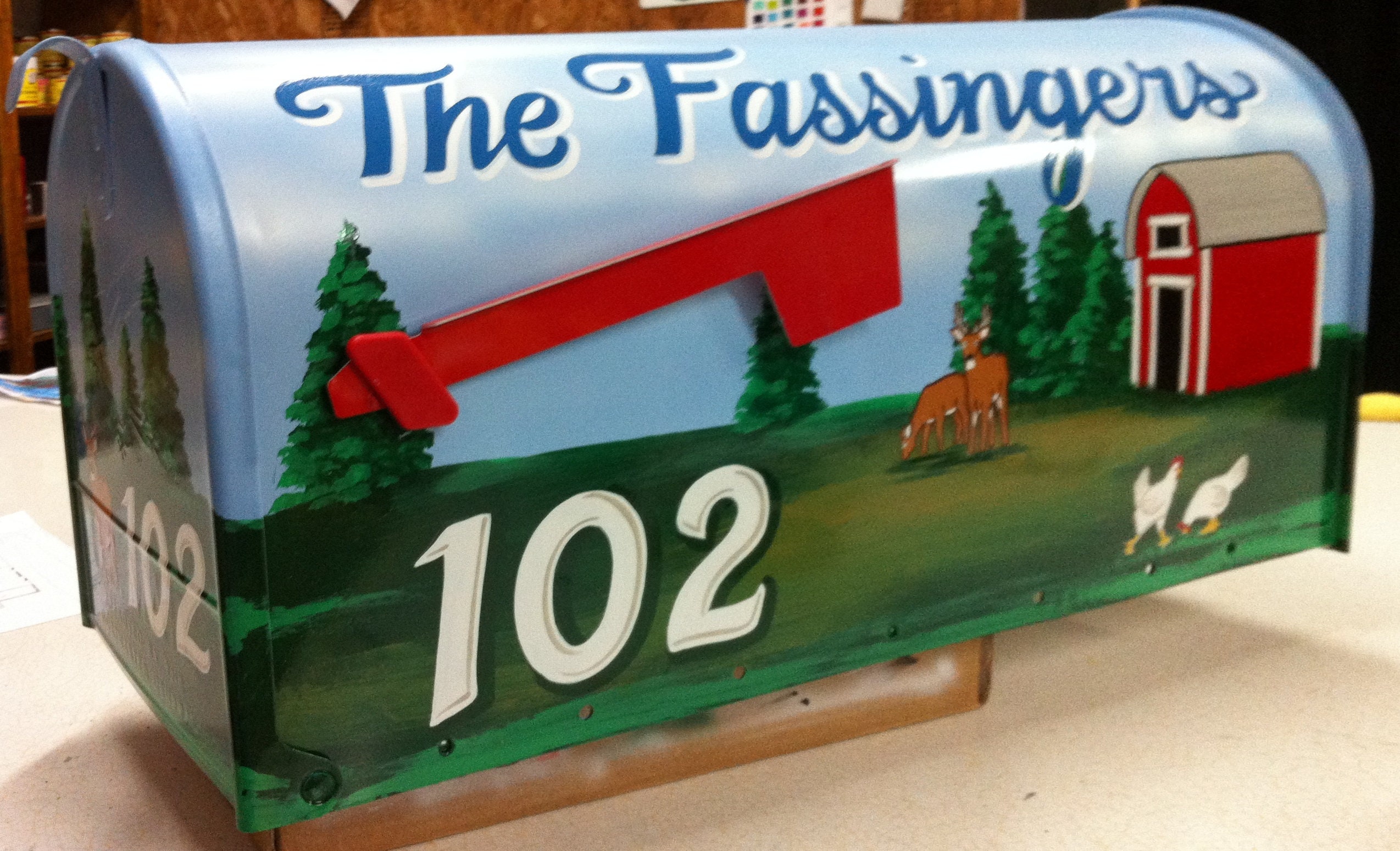 LARGE Size Rural Mailbox Custom Painted YOUR IDEA design Etsy