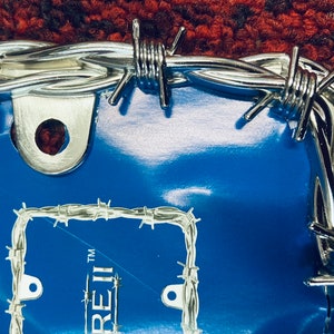 Stainless Steel BARBED WIRE Bob wire License Plate FRAME Silver