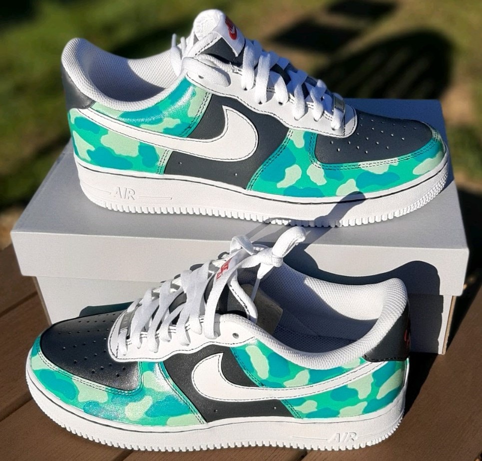 Blue Dior Air Force 1 Custom - Owl Fashion Shop