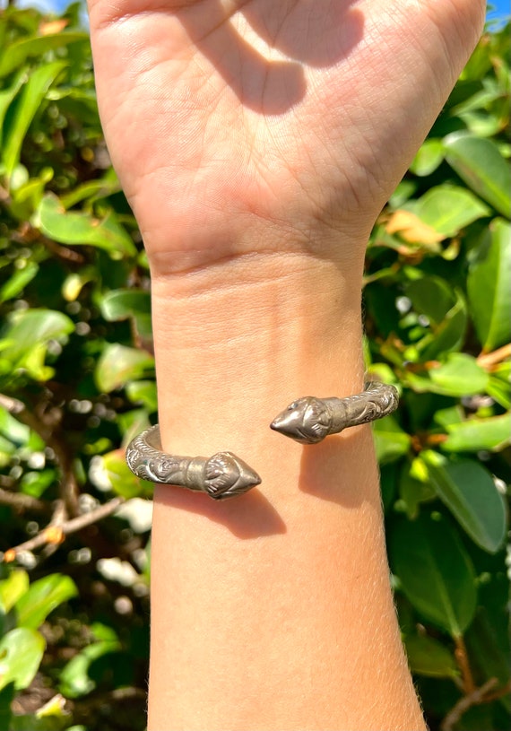 Antique Silver Bangle Bracelet - image 6